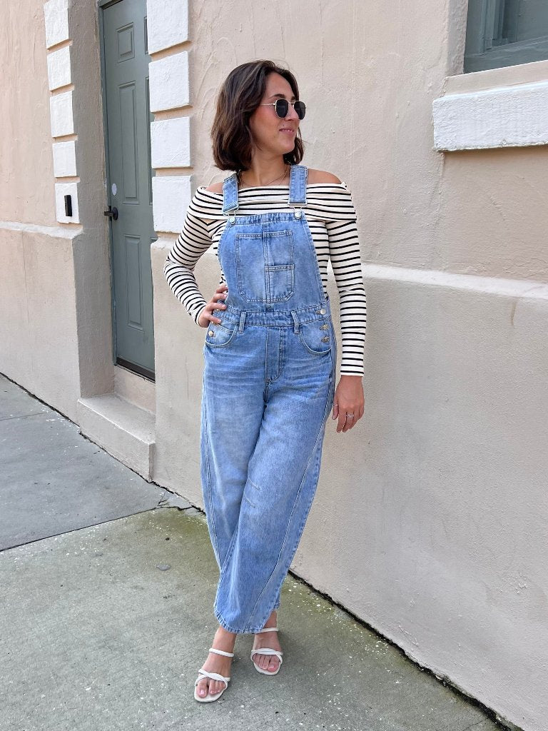 RYDER BARREL OVERALLS IN DENIM