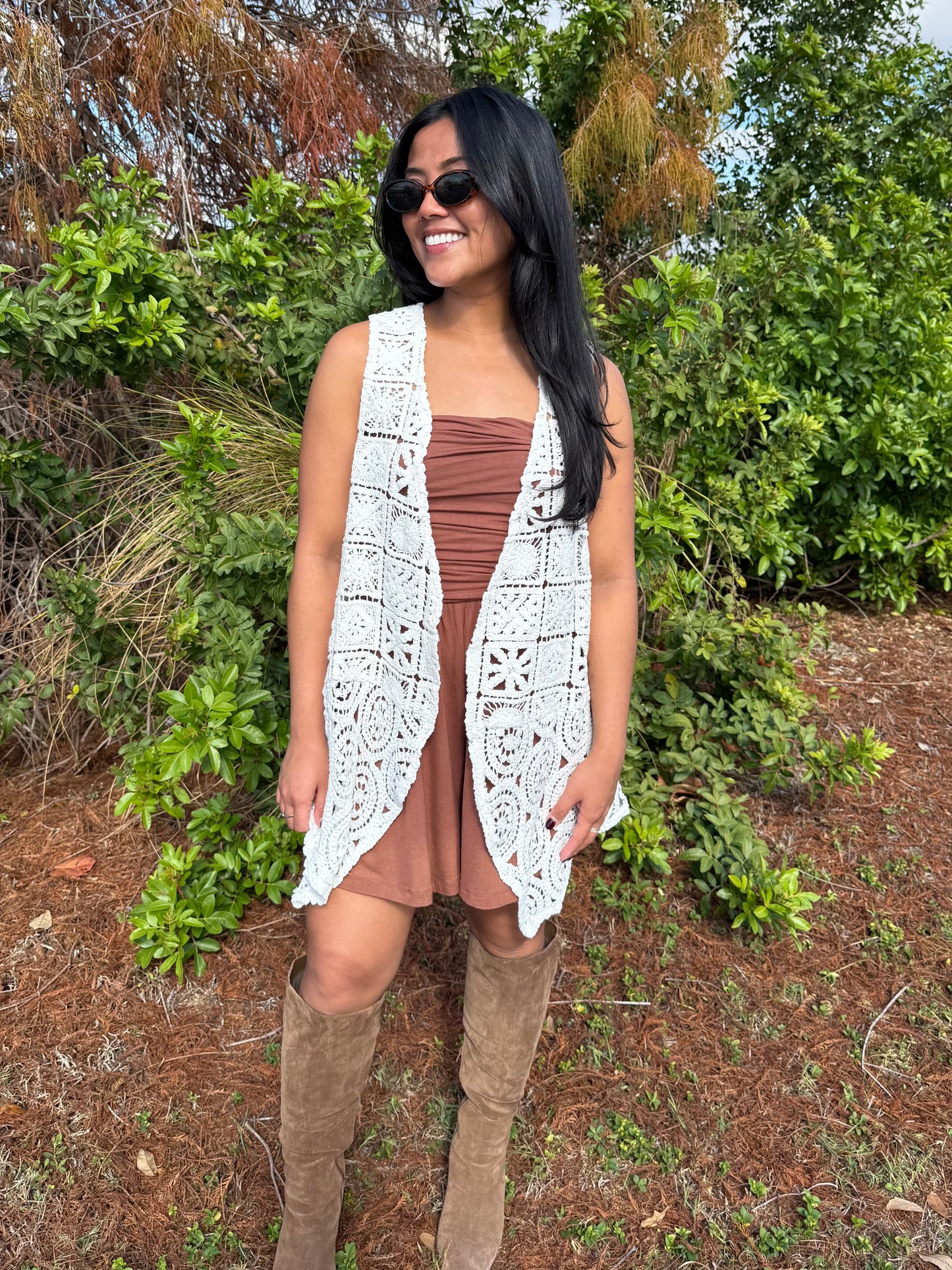 Haley Strapless Romper in Nutshell Brown