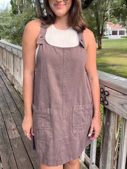 Sutton Cocoa Brown Overall Dress