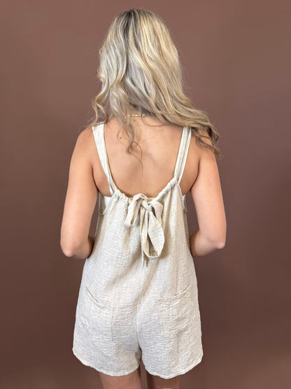 Teagan Romper in Oatmeal