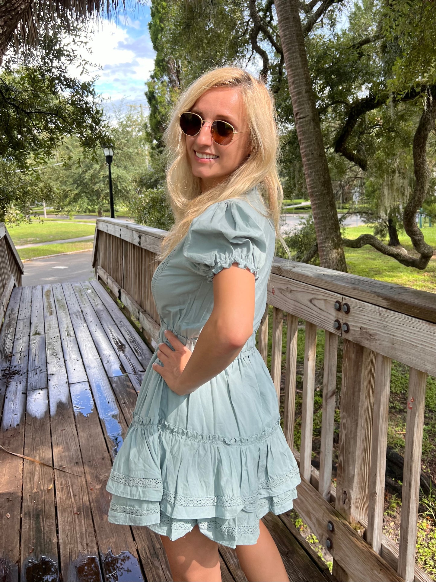 DILLON MINI DRESS IN SEAGREEN