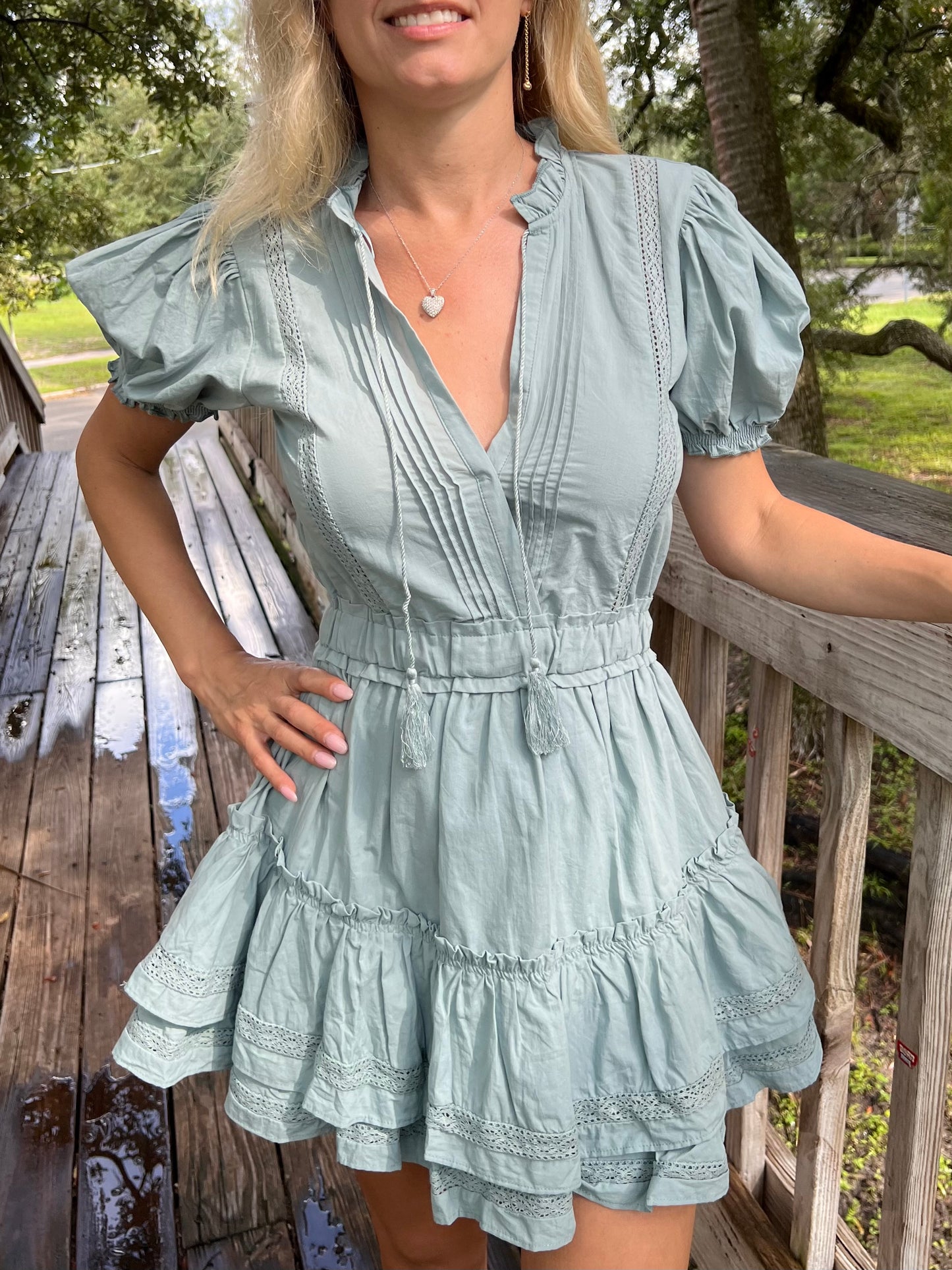 DILLON MINI DRESS IN SEAGREEN