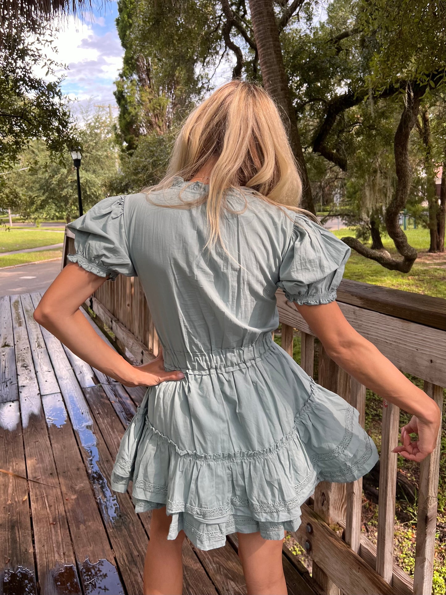 DILLON MINI DRESS IN SEAGREEN