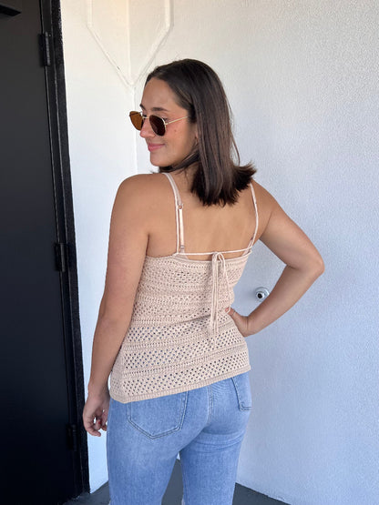 LAUREN CROCHET TOP IN NATURAL