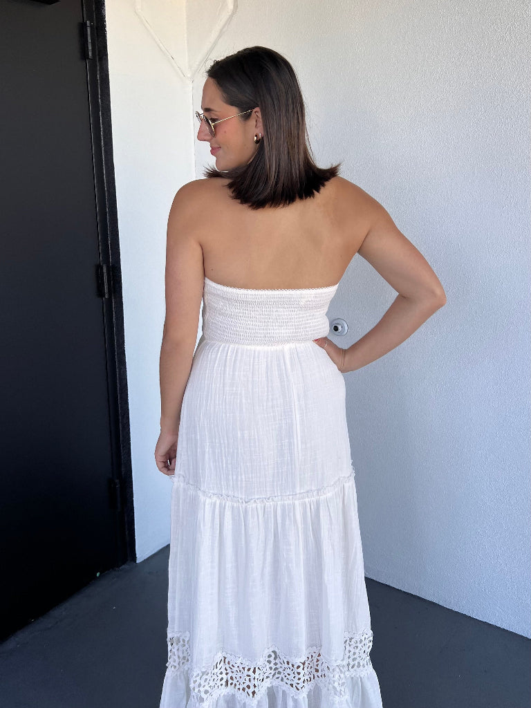 JULIETTE STRAPLESS MAXI DRESS IN WHITE