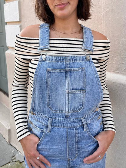 RYDER BARREL OVERALLS IN DENIM