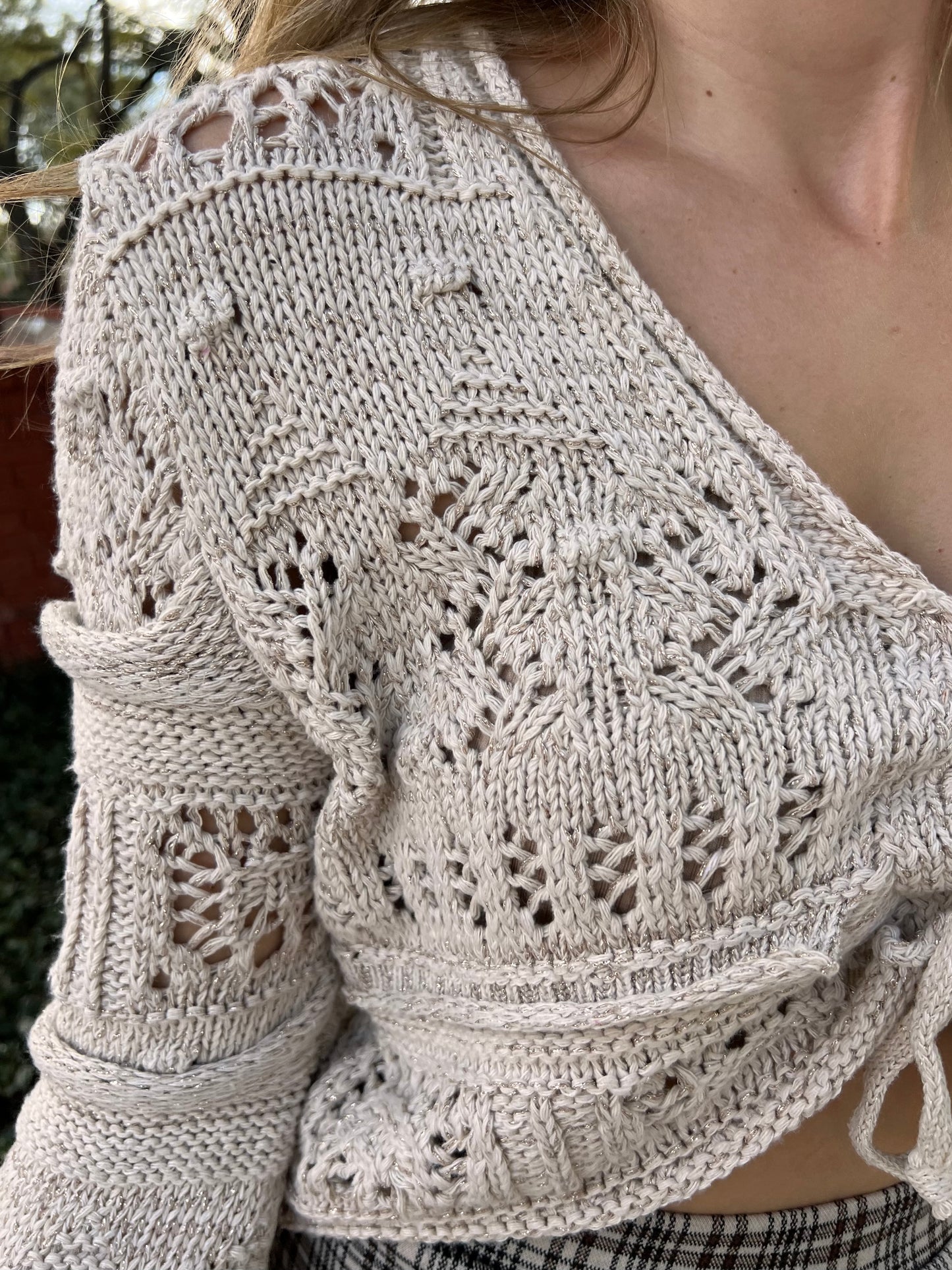 GOLDIE CROCHET BLOUSE IN NAUTRAL
