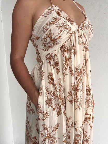 SAVANNAH MAXI DRESS IN TAUPE