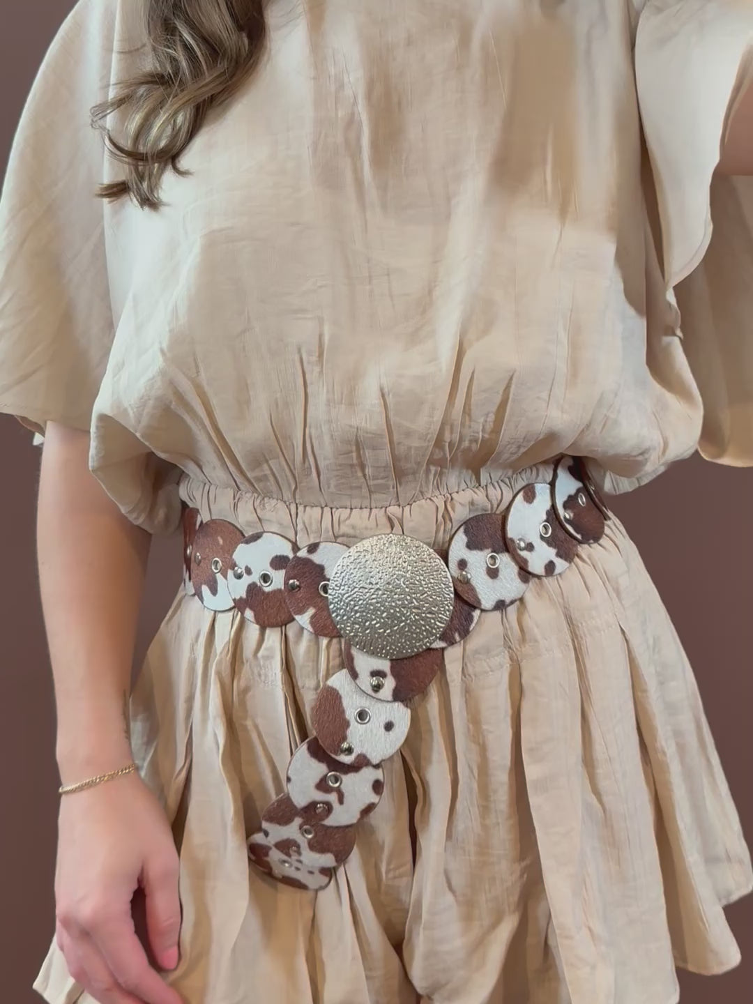 Cash Cowhide Disc Belt in Silver