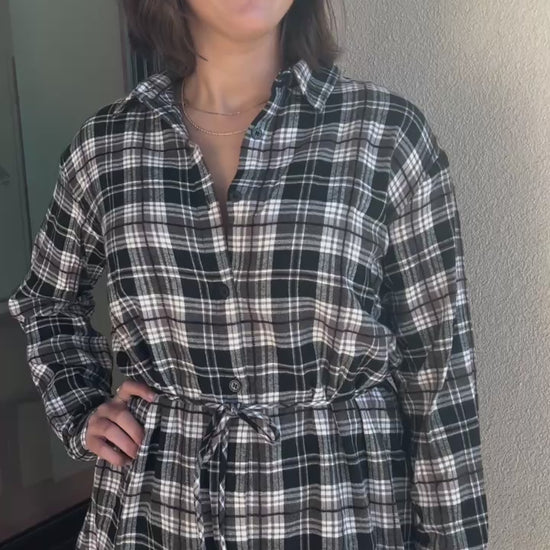 HUNTER SHIRT ROMPER IN PLAID