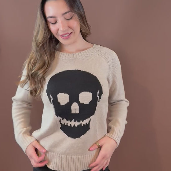 James Skull Sweater in Khaki