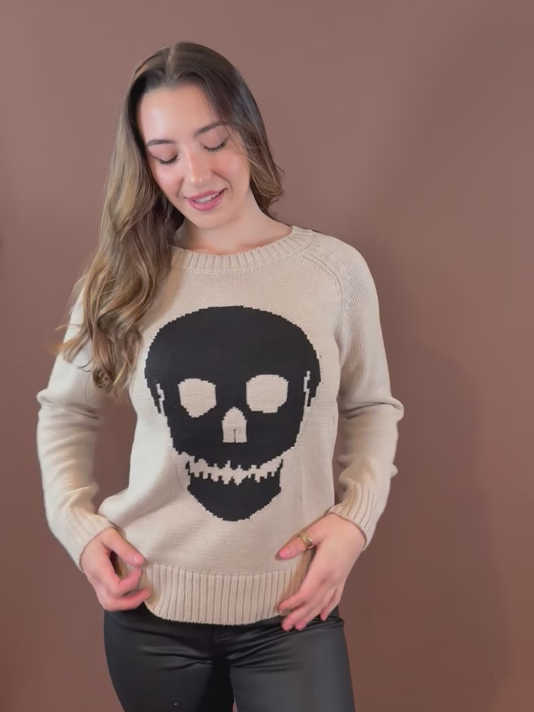 James Skull Sweater in Khaki