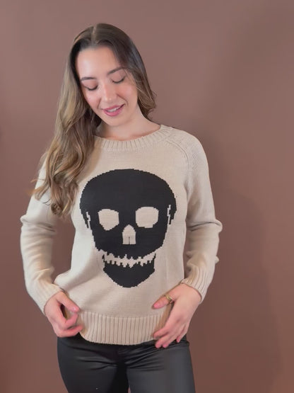 James Skull Sweater in Khaki