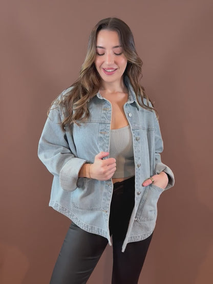 Sparrow Oversized Jacket in Denim